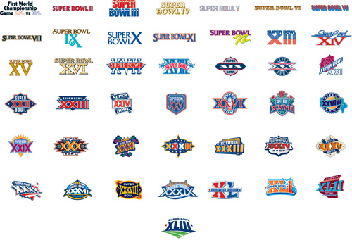 super bowl logos over time